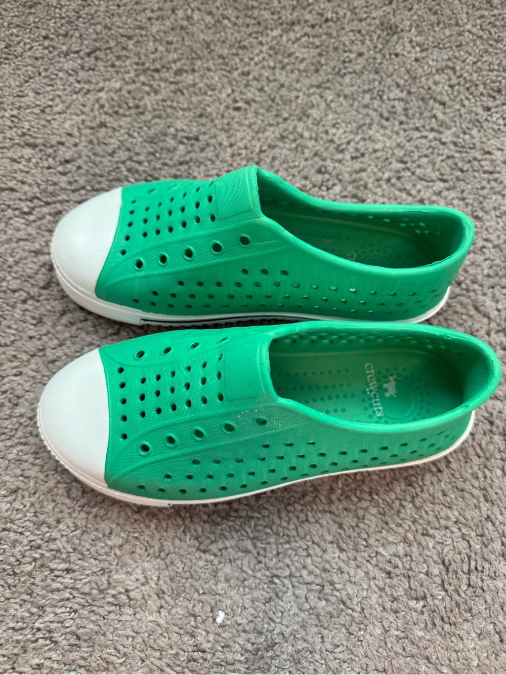 Crew Cuts Slip-On Water Shoes in Green and White